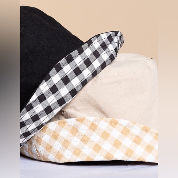 POL Black White Gingham Reversible Bucket Hat - Picture 5 of 6